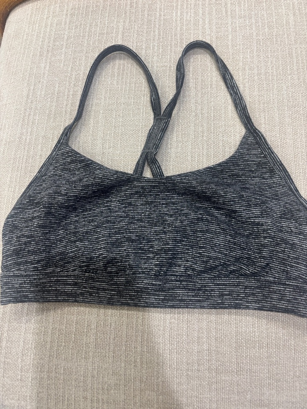 Seamless Heathered Black Sports Bralette